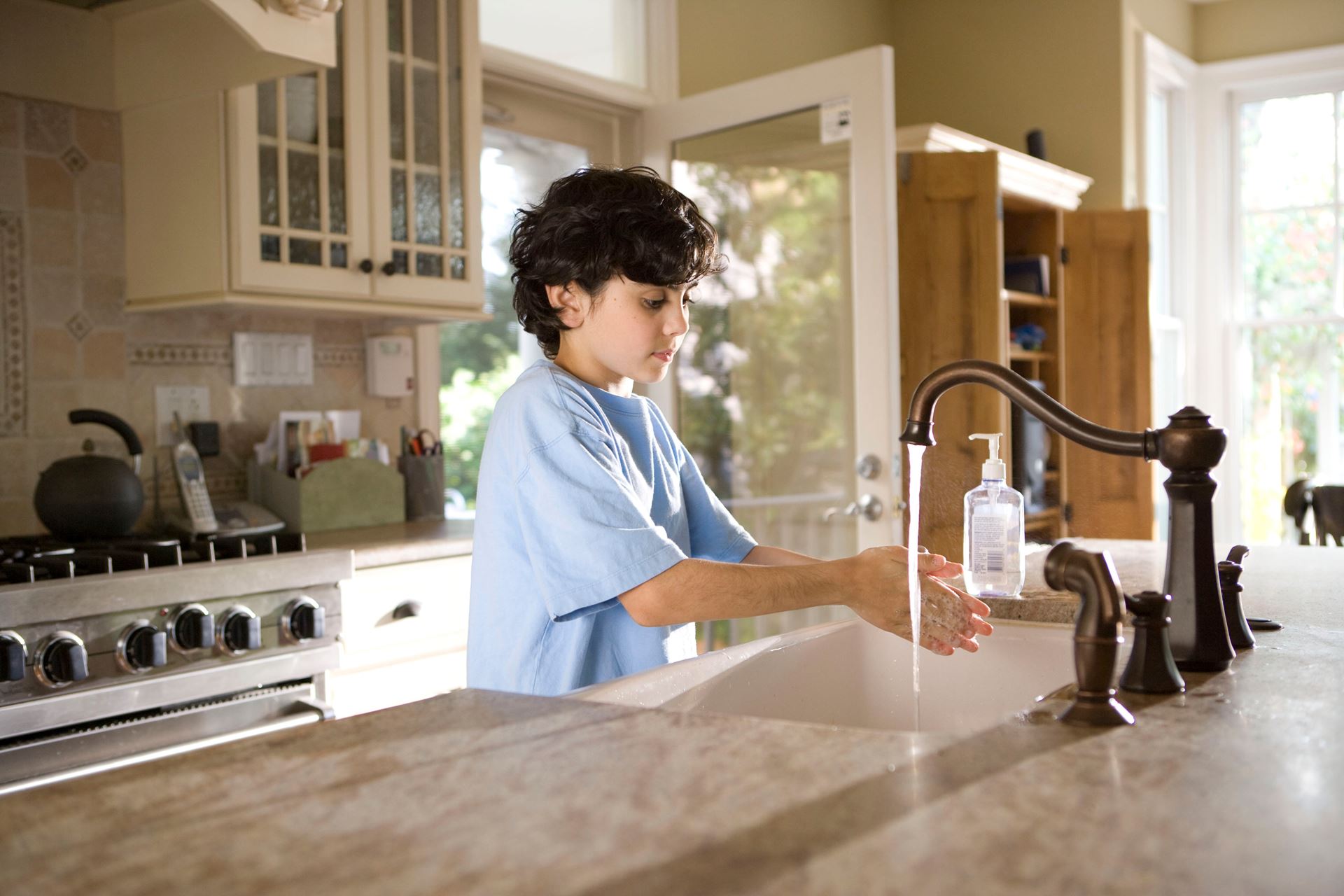 washing hands