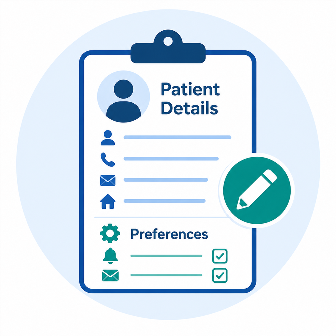 Update patient details and preferences form 